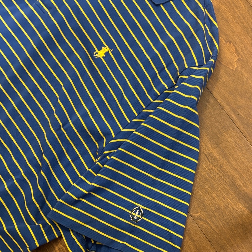 Polo Golf Blue and Yellow Striped Polo Shirt - Picture 4 of 6